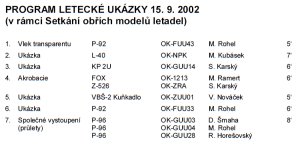 Program leteckch ukzek 2002